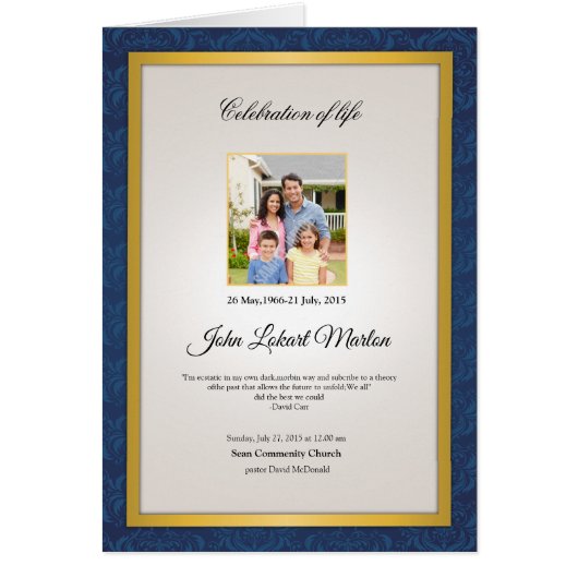 Begräbnis- Schablonen-Broschüre (Vorne)