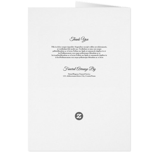 Begräbnis- Schablonen-Broschüre (Hinten)