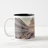 Begräbnis von Ludwig van Beethoven in Wien Zweifarbige Tasse (Links)