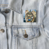 Begräbnisbedhead in Form eines Löwes Button (Beispiel)