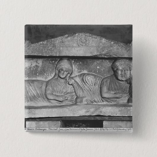 Begräbnisentlastung eines Paares, vom Palmyra, Button (Vorderseite)