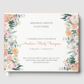 Begräbnisgastbuch | Aquarellfarbene Rose 1 Gästebuch (Vorderseite)