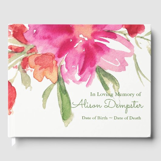 Begräbnisgastbuch | Florals 4 Gästebuch (Vorderseite)