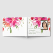 Begräbnisgastbuch | Florals und Foto Gästebuch (Voll)