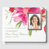 Begräbnisgastbuch | Florals und Foto Gästebuch (Vorderseite)