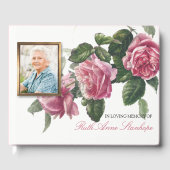 Begräbnisgastbuch | Rose für antiken Tee Gästebuch (Vorderseite)
