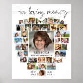 Begräbnisherz 40 Foto Collage Script im Gedächtnis Poster (Vorne)