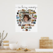 Begräbnisherz 40 Foto Collage Script im Gedächtnis Poster (Küche)