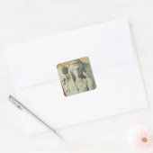 Begräbnishilfe mit weiblicher Figur Quadratischer Aufkleber (Umschlag)