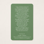 Begräbniskarten (Rückseite)