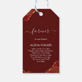 Begräbnismarken für Burgund & Gold Geschenkanhänger