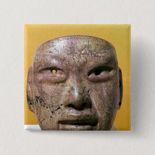 Begräbnismaske, Olmec, von Mexiko Button