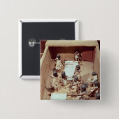 Begräbnismodell einer Textilwerkstatt Button (Vorne & Hinten)