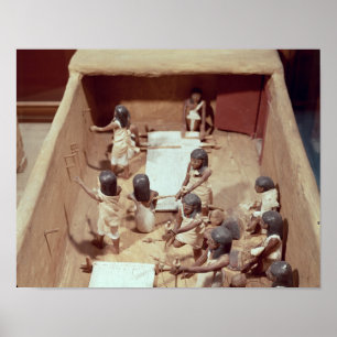 Begräbnismodell einer Textilwerkstatt Poster