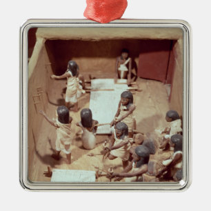 Begräbnismodell einer Textilwerkstatt Silbernes Ornament
