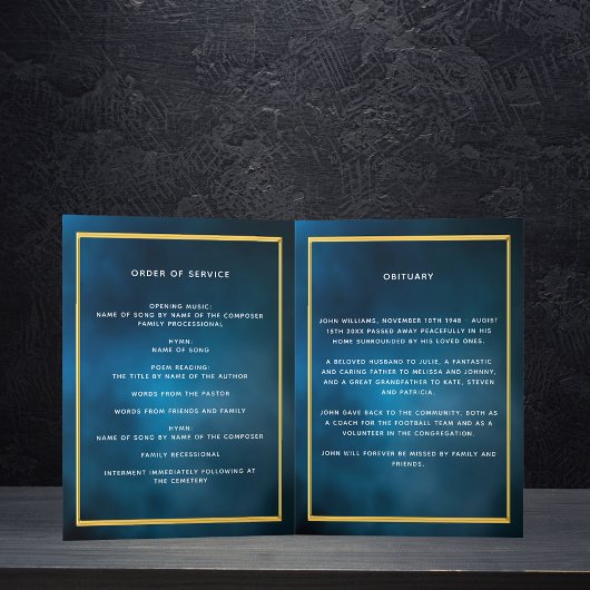 Begräbnisprogramm "Blue Sky Foto" Dankeskarte