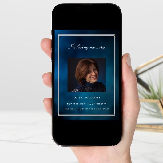 Begräbnisprogramm "Blue Sky Foto" Karte