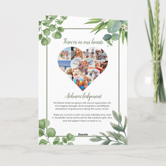 Begräbnisprogramm - Design der Eukalyptus-Blätter Programm (Rückseite)