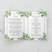 Begräbnisprogramm - Design der Eukalyptus-Blätter Programm (Innenseite)