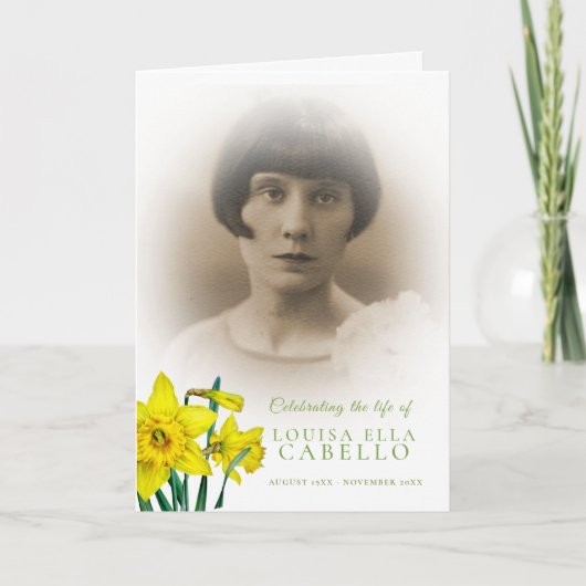 Begräbnisprogramm Federnodien Foto Programm (Vorderseite)