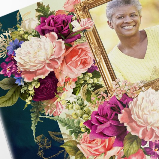 Begräbnisprogramm floral | Beerdigungsdienst Karte