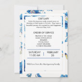 Begräbnisprogramm für Blaue Flora Einladung (Rückseite)