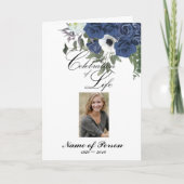 Begräbnisprogramm für Blaue Rose Programm (Vorderseite)