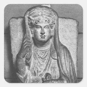 Begräbnisrelief einer weiblichen Figur aus Palmyra Quadratischer Aufkleber