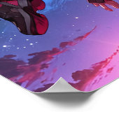 BEGRENZT | Skybound Dreams - Cosmic Anime Poster (Ecke)