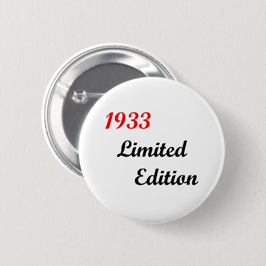 Begrenzte Ausgabe 1933 Button (Vorne & Hinten)