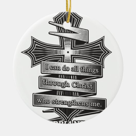Begrenzte Ausgabephilippians-4:13 christliche Keramik Ornament (Vorne)