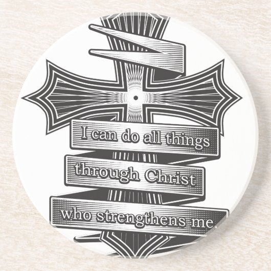 Begrenzte Ausgabephilippians-4:13 christliche Untersetzer (Vorne)