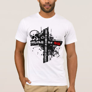 Begrenzte Betriebsmittel recyceln über weißem T-Shirt