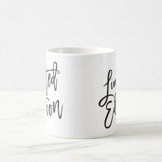 BEGRENZTE EDITION schwarze minimale Skripte lustig Kaffeetasse (Mittel)
