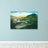 Begrenzte Eisenbahn in der Nähe der Horseshoe-Kurv Leinwanddruck (Insitu (Holzboden))