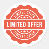 Begrenzter Angebotsverkauf Runder Aufkleber (Vorderseite)