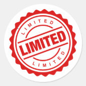 Begrenztes Angebot Runder Aufkleber (Vorderseite)
