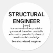 Begriff "Konstruktionsingenieur" Runder Aufkleber (Vorderseite)