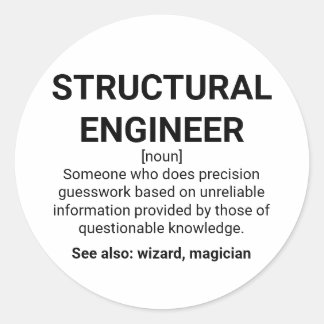 Begriff "Konstruktionsingenieur" Runder Aufkleber