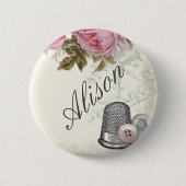 Begriffe ELFENBEIN nähend, nennen Sie Abzeichen Button (Vorderseite)