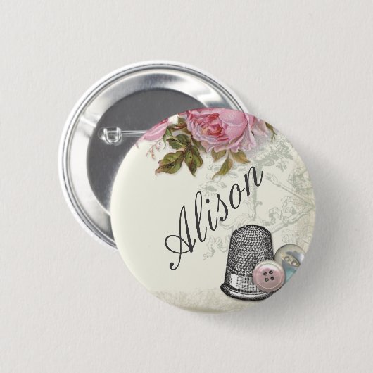 Begriffe ELFENBEIN nähend, nennen Sie Abzeichen Button (Vorne & Hinten)