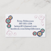 Begriffe zum Nähen von Aquarellfarben - nahtlose V Visitenkarte (Rückseite)