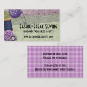 Begriffs-Knopfnäherin des Shabby Chic nähende Visitenkarte (Vorne/Hinten)