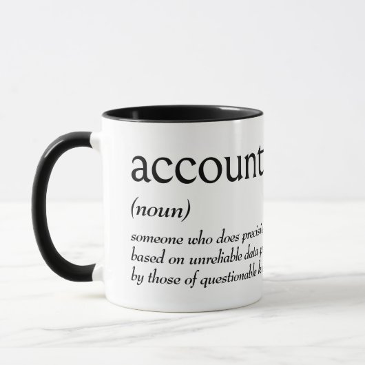Begriffsbestimmung für "ACCOUNANT" Tasse (Links)
