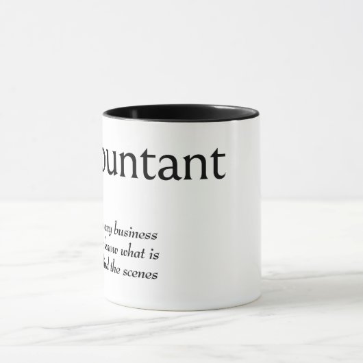 Begriffsbestimmung für "ACCOUNANT" Tasse (Zentrum)