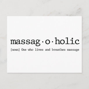 Begriffsbestimmung für eine alkoholfreie Massage Postkarte