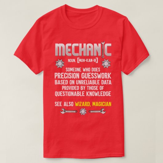 Begriffsbestimmung für Fun Mechanic T-Shirt (Design vorne)