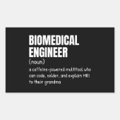 Begriffsbestimmung für "Funny Biomedical Engineer" Rechteckiger Aufkleber (Vorderseite)