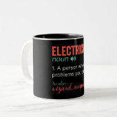 Begriffsbestimmung für "Funny Electrical" Zweifarbige Tasse (Vorderseite Links)