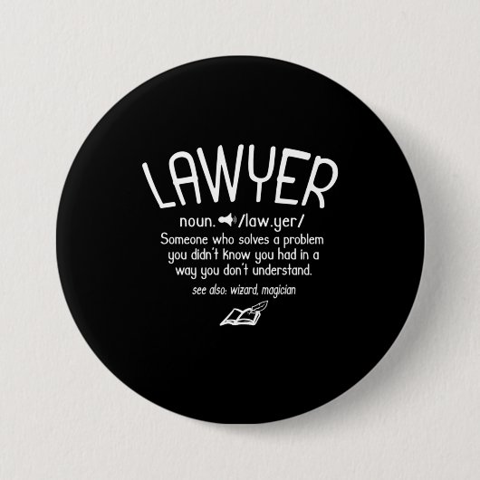 Begriffsbestimmung für "Funny Lawyer" Button (Vorderseite)